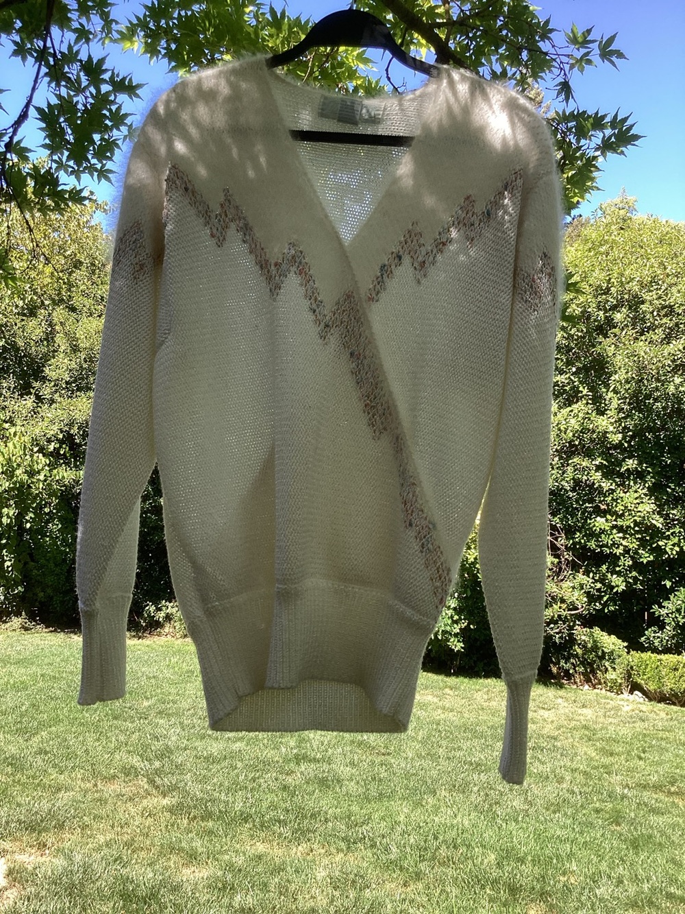 Vintage 80s White Wrap Sweater By Sideffects